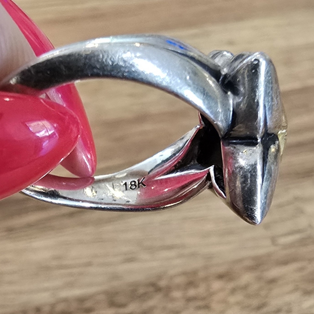 Ann King 18k gold and Sterling Silver 925 Ring - Picture 3 of 4